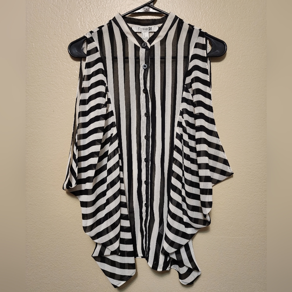Striped Button-down F21 Sz Sml